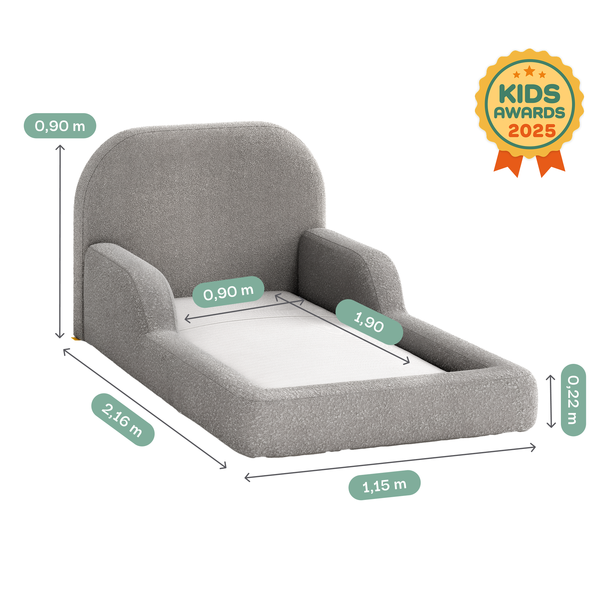 Little Duck Montessori Bed – Stone Castle Gray